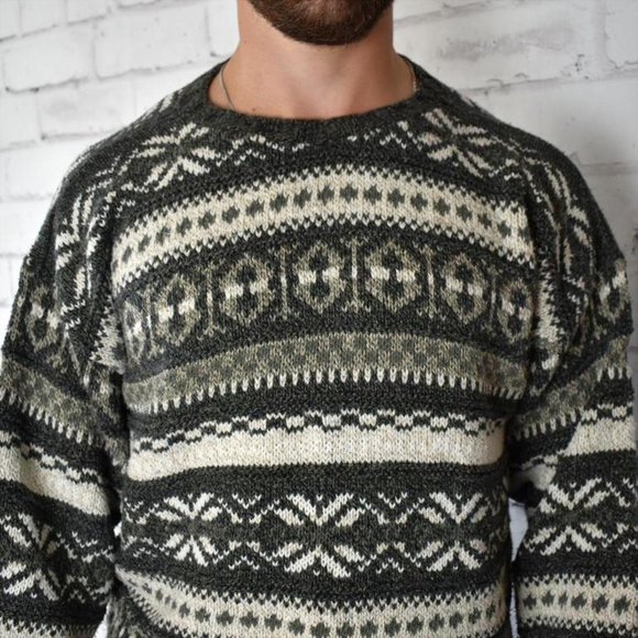 Vintage Liberty Exacta Fair Isle Vibe Cotton Blend Sweater XL - Picture 2 of 4